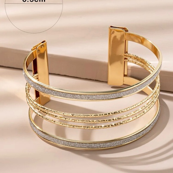 Glitter Detail Cuff Bangle - Picture 3 of 3